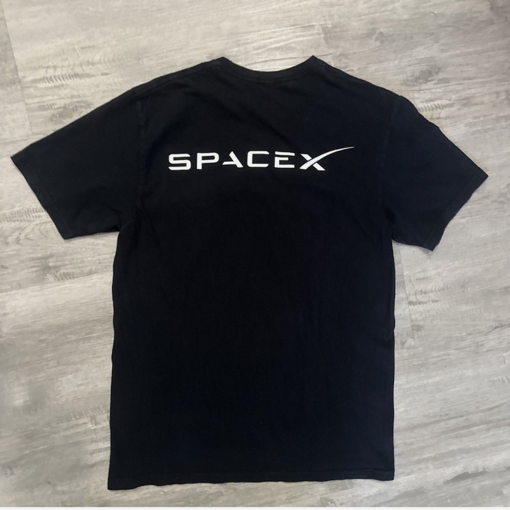 Elon Musk Streetewear Mens M Distressed Spell Out SpaceX Short Sleeve T-Shirt